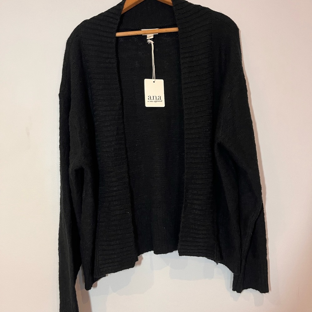 A.N.A Long Sleeve Black Cardigan Size Medium Womens